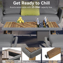 K&K 6-Piece Rope Patio Furniture Set, Outdoor Furniture With Acacia Wood Cool Bar Table With Ice Buc