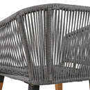 K&K 6-Piece Rope Patio Furniture Set, Outdoor Furniture With Acacia Wood Cool Bar Table With Ice Buc